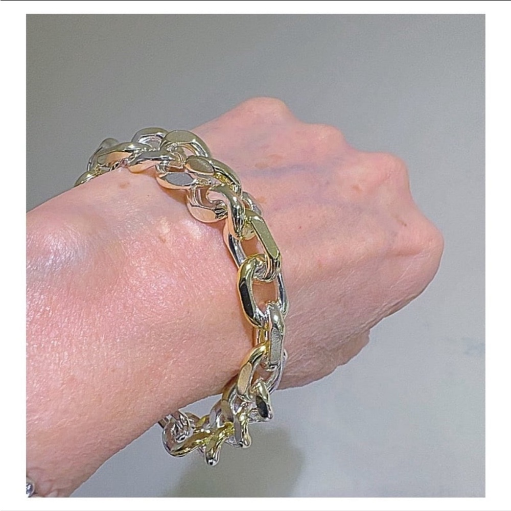 Flash Sale F+H Studios Bracelet 925 Sterling Silver Plating New Chain Links